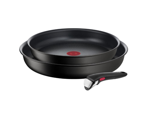 Tigai si seturi - Set 3 piese TEFAL Ingenio Unlimited L7638942, maner detasabil, invelis antiaderent Titan, inductie, negru