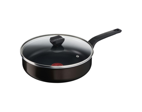 Tigai si seturi - Tigaie saute cu capac Tefal Simply Clean B5673253, Thermo-Signal, invelis antiaderent din titan, 24 cm