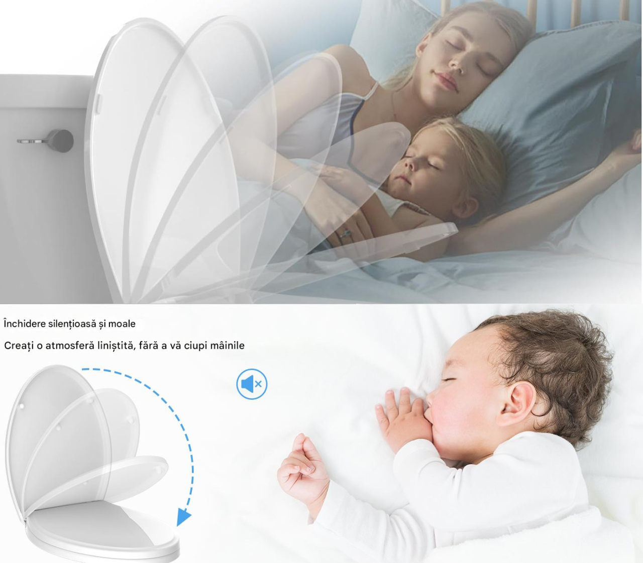 Capac WC Universal Soft Close cu Inchidere Lenta, Balamale din Otel Inoxidabil, Reglabil 6–23 cm, Materiale Premium, Kit montaj inclus, Instalare usoara, Alb, Beatus® [4]