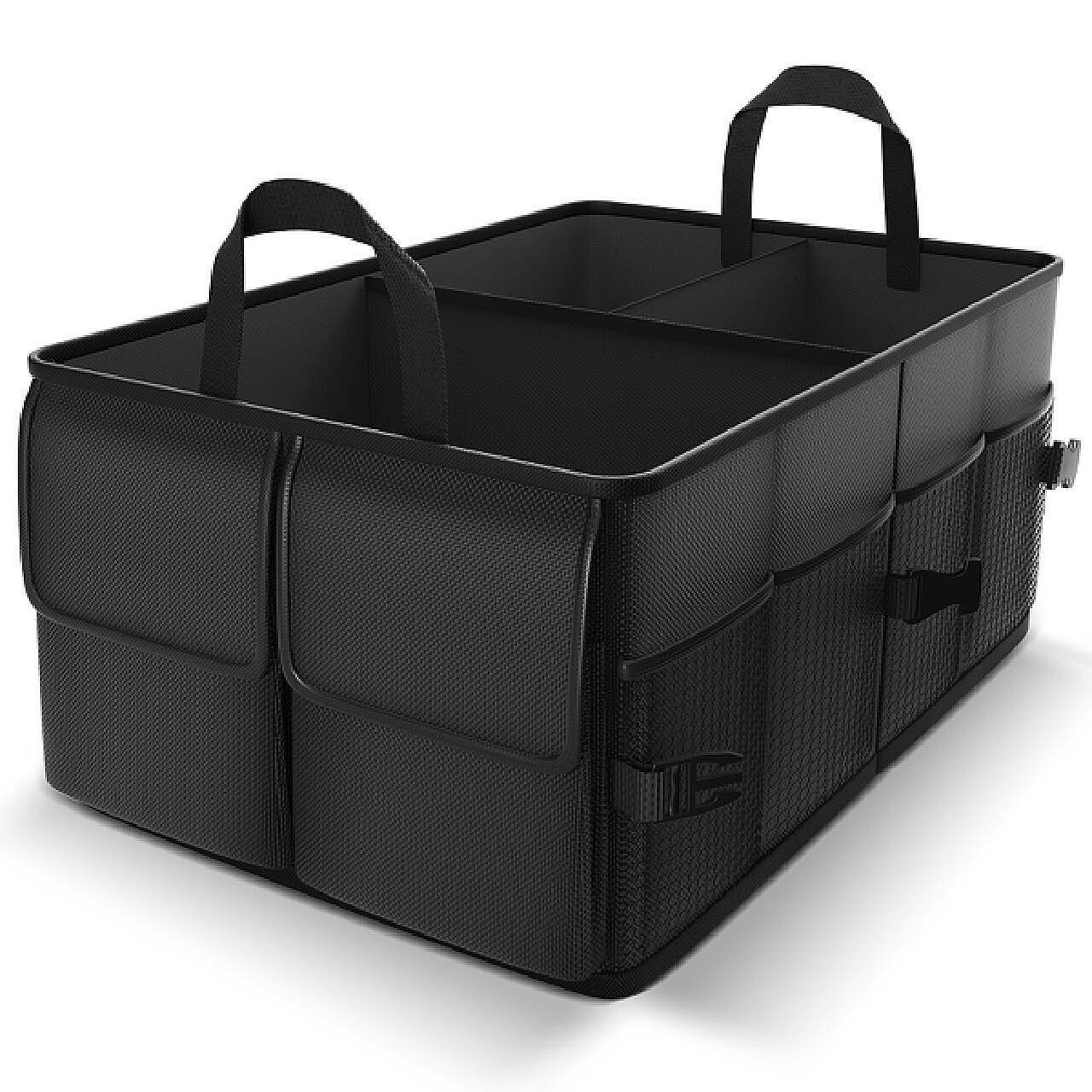 Organizator pentru portbagaj auto cu spatiu mare de depozitare, Pliabil, Impermeabil, Buzunare multiple, Material Oxford, Beatus®, 56x40x26, Negru [1]