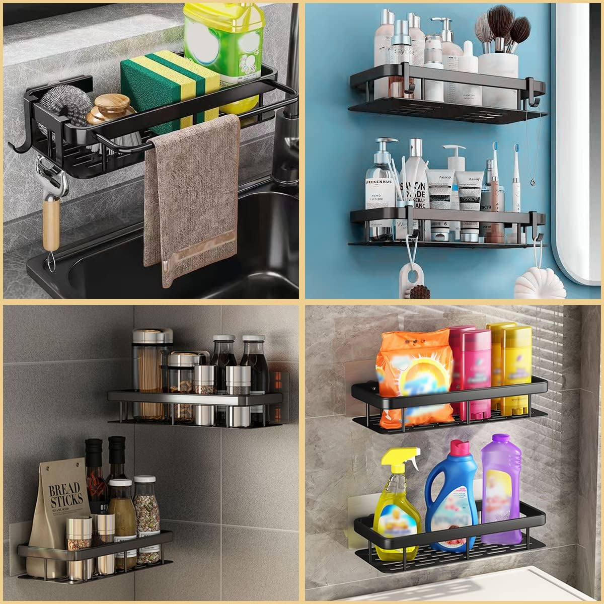 Set 2 Rafturi perete, Beatus, Aluminiu anti-rugina, negru mat, 30x13x4.7 cm [8]