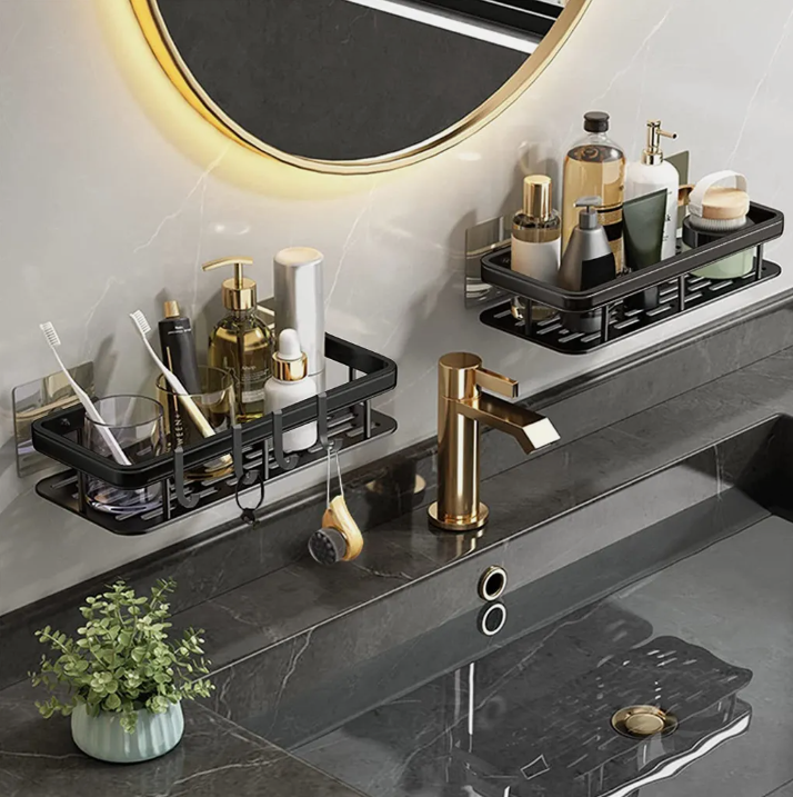 Set 2 Rafturi perete, Beatus, Aluminiu anti-rugina, negru mat, 30x13x4.7 cm [2]