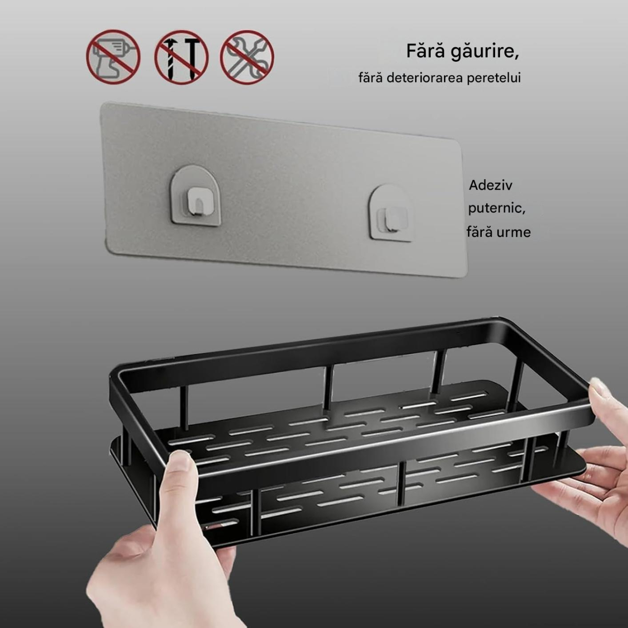 Set 2 Rafturi perete, Beatus, Aluminiu anti-rugina, negru mat, 30x13x4.7 cm [7]