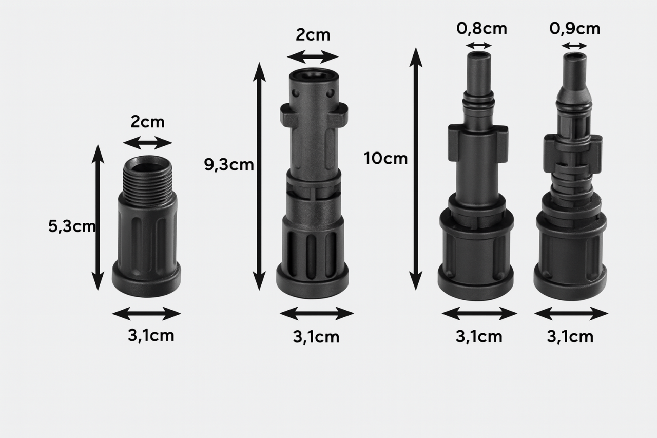 Set Curatare Tevi si Canalizare – Furtun Presiune Universal 15 m cu 4 Adaptoare, Duza 4 Jeturi, Anti-Strangulare, Premium, Negru [6]