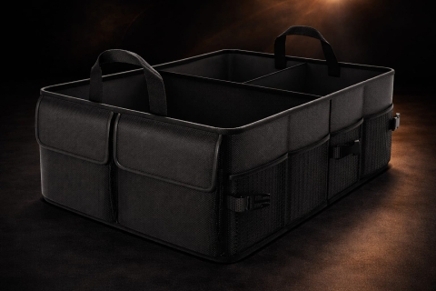 Auto & Mobilitate - Organizator pentru portbagaj auto cu spatiu mare de depozitare, Pliabil, Impermeabil, Buzunare multiple, Material Oxford, Beatus®, 56x40x26, Negru