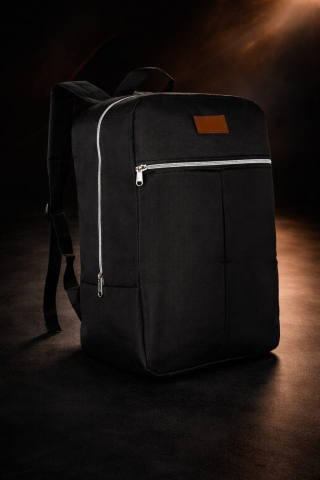 Casă & Confort - Rucsac de voiaj pentru avion, Universal, Unisex, Compatibil Wizz Air si RYANAIR, Fermoar dublu, Impermeabil, Atasabil valiza, Bretele reglabile, Spatios, Nylon/Poliester, Negru, 38x24x18 cm, Beatus®