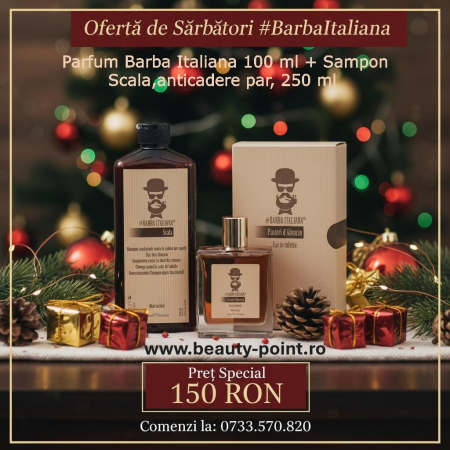 Promotii - Set Cadou de Sărbători Barba Italiana – Parfum + Șampon anticădere păr