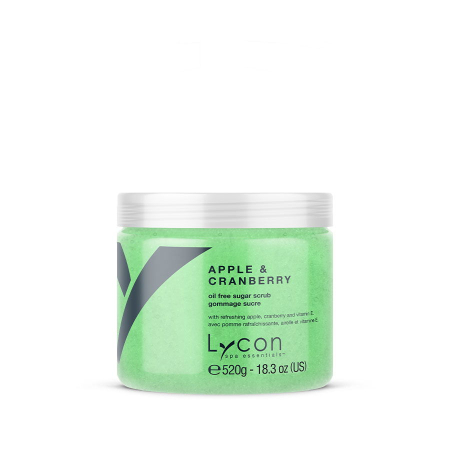 Pre & Post Epilare - Exfoliant din zahar fara ulei, Sugar scrub Refreshing Apple and Cranberry - 520g