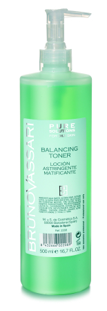 COSMETICA - Lotiune Tonica Exfolianta si Matifianta Pentru Ten Gras/Uleios 500ml - Balancing Tonner Pure Solution - Bruno Vassari