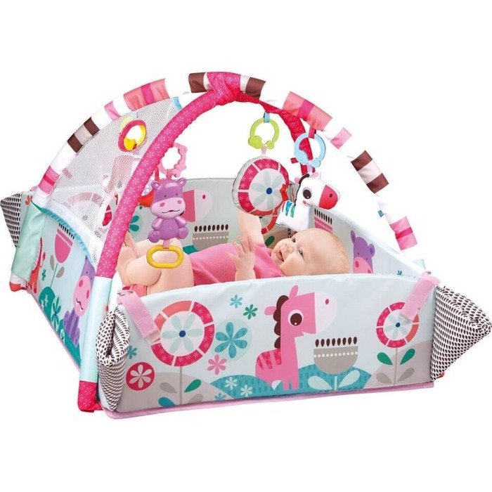 5 in 1 Saltea activitati  cu 30 bile colorate Grow with me Pink [2]