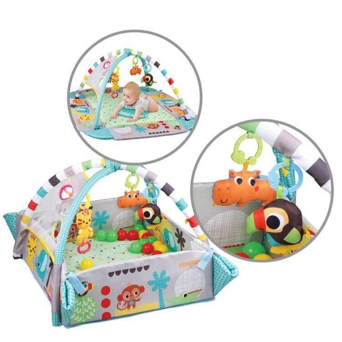 5 in 1 Saltea activitati  cu 30 bile colorate Grow with me Safari [3]