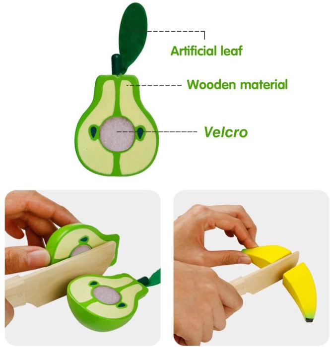 9 Fructe de feliat din lemn cu tavita si cutit [3]