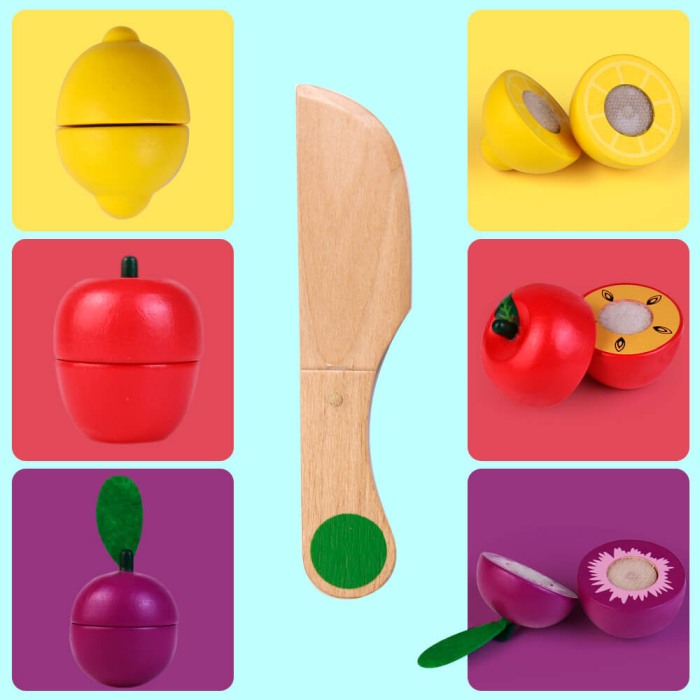 9 Fructe de feliat din lemn cu tavita si cutit [6]