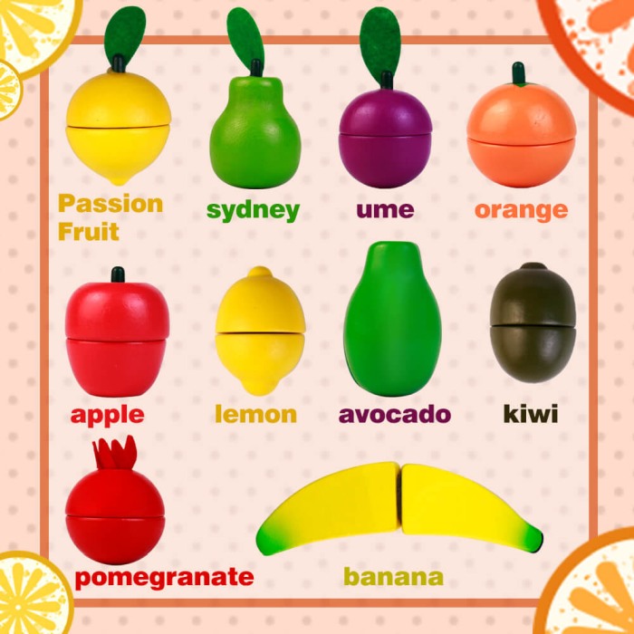 9 Fructe de feliat din lemn cu tavita si cutit [4]