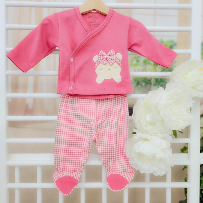 Cadou Nou-nascut 10 piese, Bumbac 100%, Carouri Roz [2]