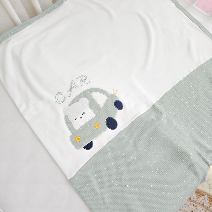 Cadou Nou-nascut: set maternitate, 10 piese, Bumbac 100%, masinuta Kaki [4]