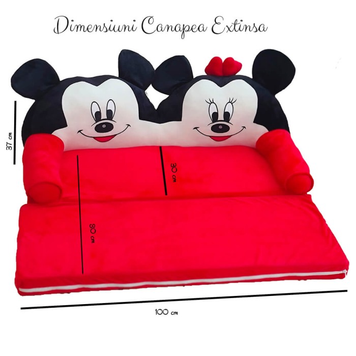 Canapea extensibila Mickey &amp; Minnie Mouse pentru copii [3]