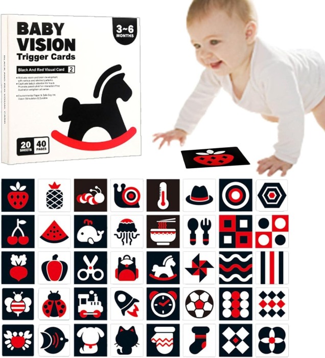 Cartonase pentru Stimularea Vizuala la Bebelusi, 3-6 luni [5]