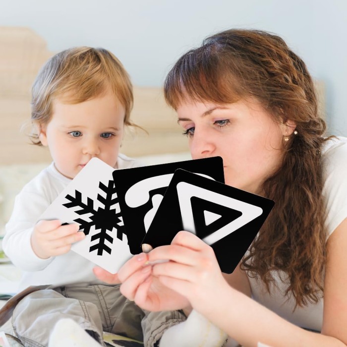 Cartonase Stimulare Vizuala Bebe, Dezvoltare Cognitiva Alb-Negru, 1-3 luni [2]