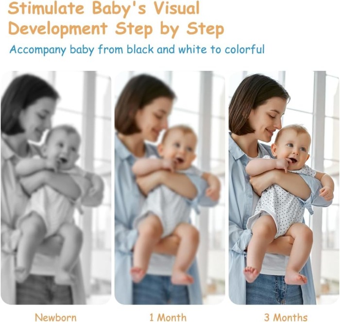 Cartonase Stimulare Vizuala Bebe, Dezvoltare Cognitiva Alb-Negru, 1-3 luni [4]
