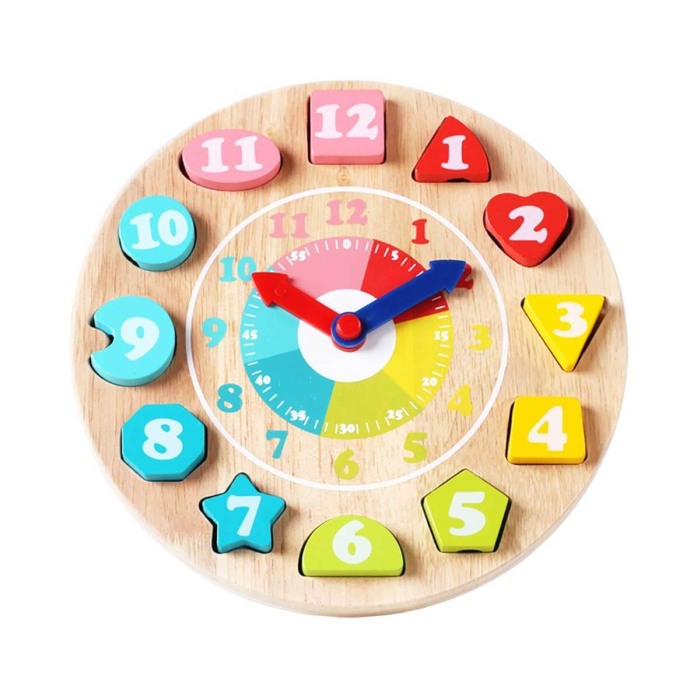 Ceas din lemn cu forme geometrice OZMTOY [2]