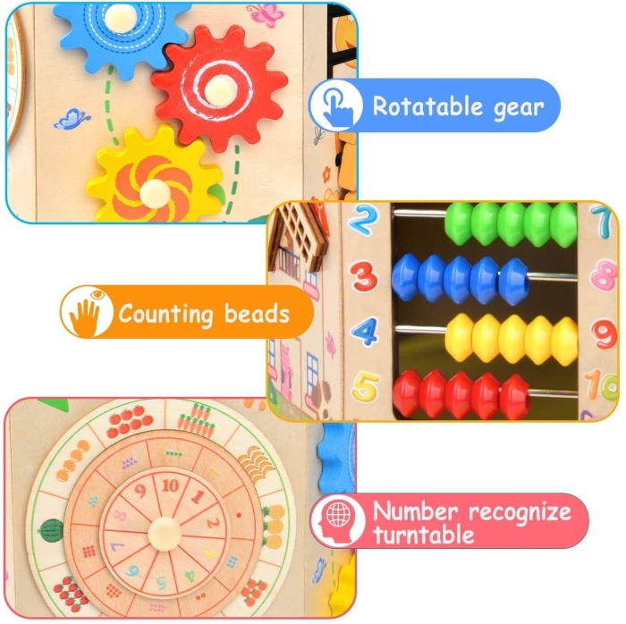 Centru de joaca din lemn cu 11 activitati educative Broscuta [5]