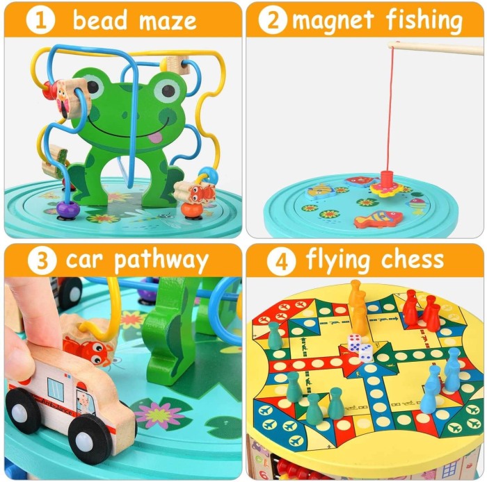 Centru de joaca din lemn cu 11 activitati educative Broscuta [7]