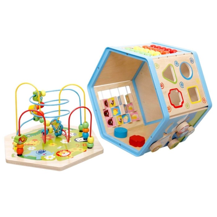 Centru de joaca din lemn cu 8 activitati educative [4]