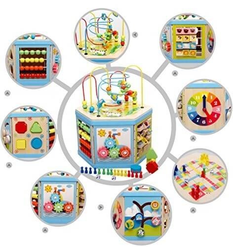 Centru de joaca din lemn cu 8 activitati educative [2]