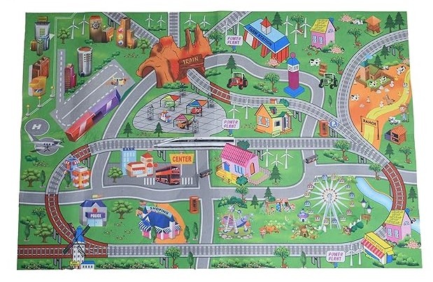 Covor de joaca, Traseu cu masinute si semne de circulatie [5]