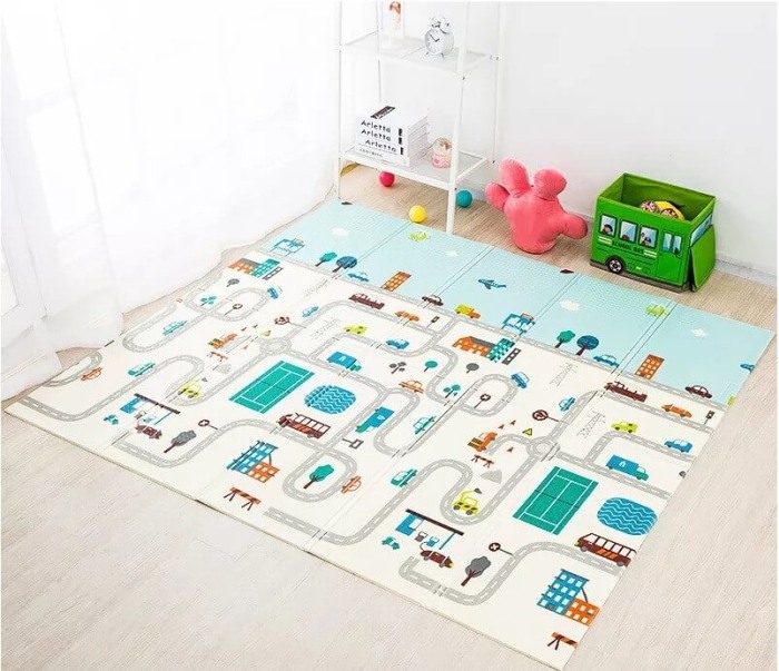 Covor pliabil pentru copii cu 2 fețe 180x200 cm Traseu/Peisaj [4]