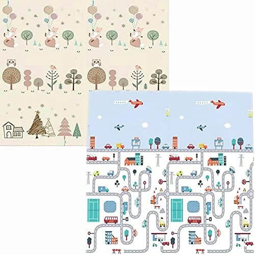 Covor pliabil pentru copii cu 2 fețe 180x200 cm Traseu/Peisaj [2]