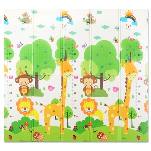 Covor pliabil pentru copii cu 2 fete Girafa si Trenulet 180 x 200 cm [7]