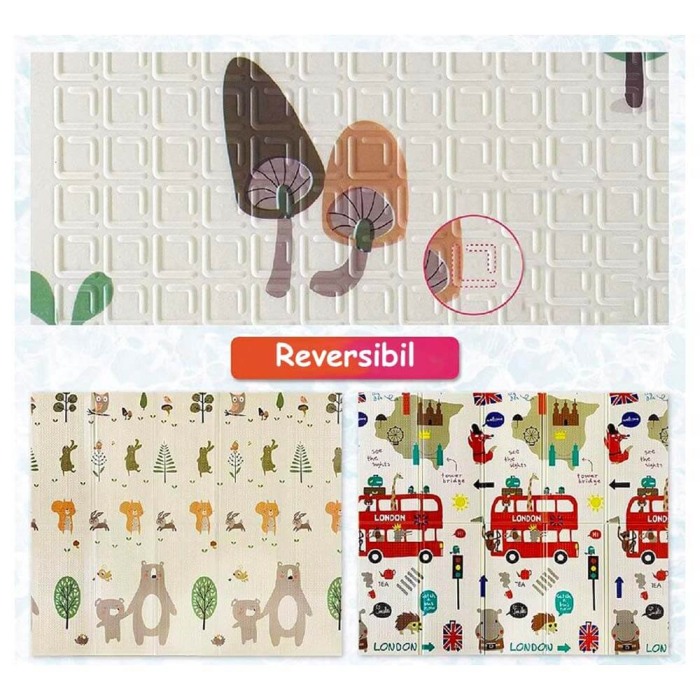 Covor pliabil pentru copii cu 2 fețe London 200 x 180 x 1 cm [3]