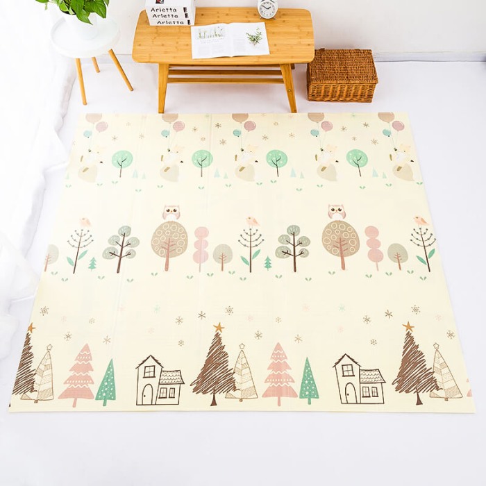 Covor pliabil pentru copii cu 2 fețe Model Urs/peisaj 180x200 CM [4]