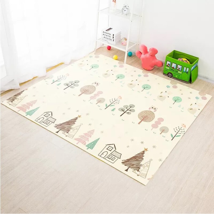 Covor pliabil pentru copii cu 2 fețe Model Urs/peisaj 180x200 CM [2]