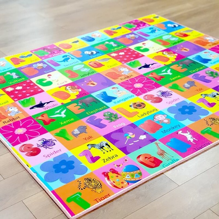 Covoras educativ cu doua fete: Litere si animale 2M [2]