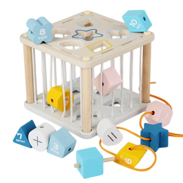 Cub din lemn sortator Shape Plug Happy [7]