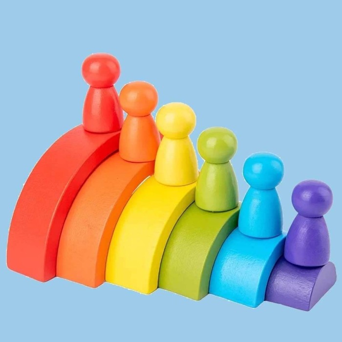 Curcubeu din Lemn cu 6 Piese Educative pentru Copii – Stimularea Creativitatii si a Imaginatiei [4]