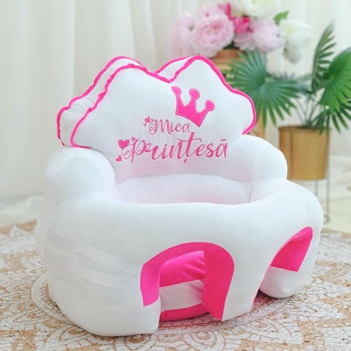 Fotoliu bebe, Mica Printesa Alb/roz,  personalizat cu nume [2]