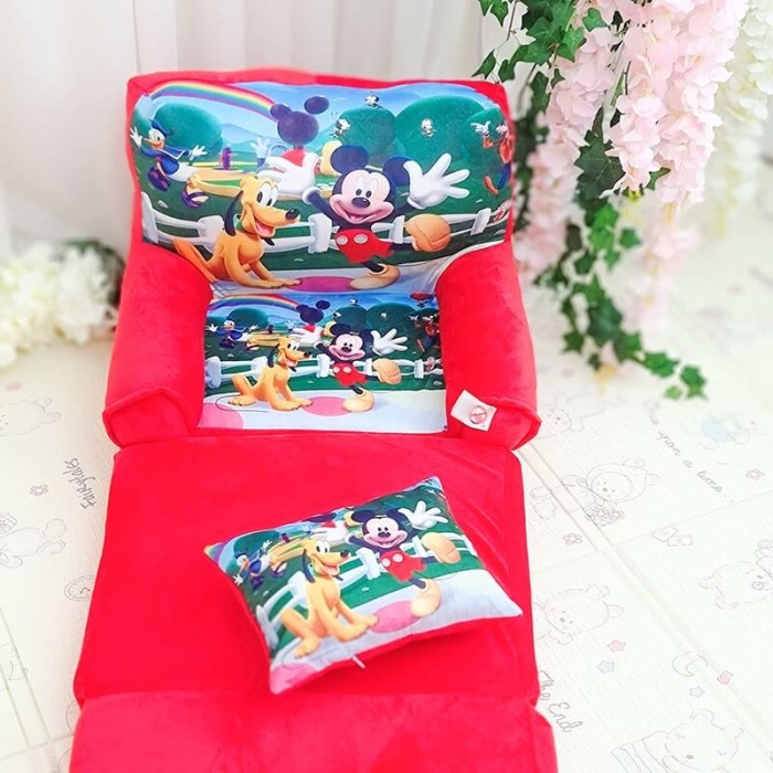 Fotoliu extensibil Clubul lui Mickey Mouse 4 placi + perna cadou [3]