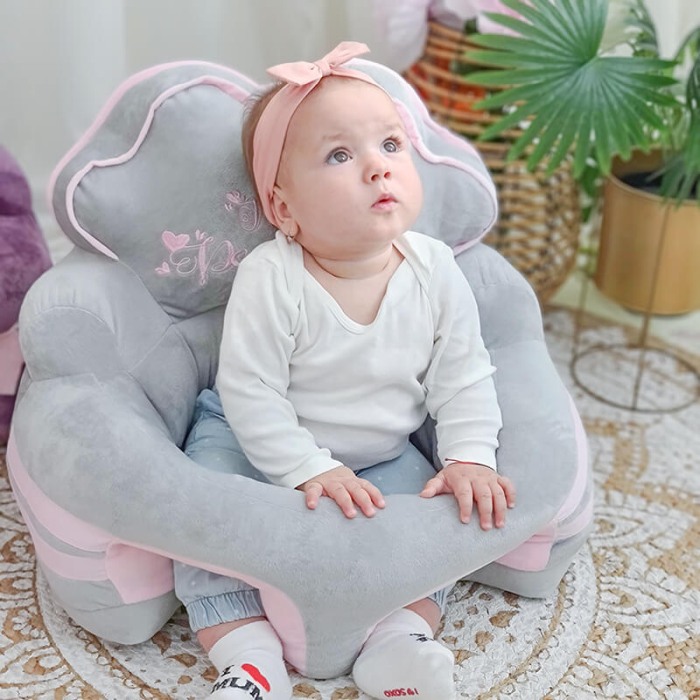 Fotoliu pentru  bebe cu arcada Mica Printesa gri pal/roz [2]