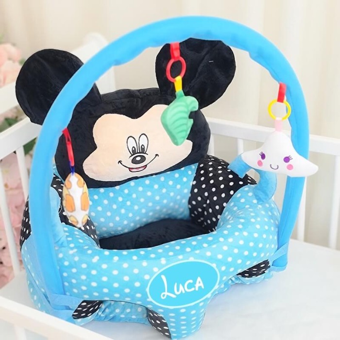 Fotoliu Mickey Mouse bleu 002 cu arcada + pernuta, personalizate cu nume [2]