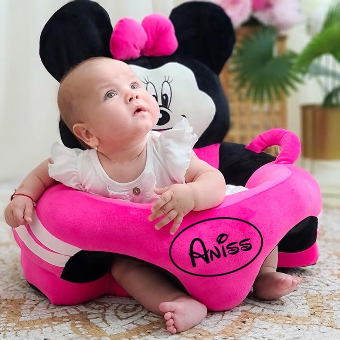 Fotoliu Minnie Mouse Roz/negru cu arcada personalizat cu nume [2]