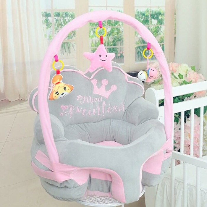 Fotoliu pentru  bebe cu arcada Mica Printesa gri pal/roz [3]