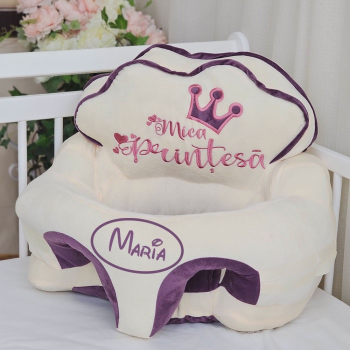 Fotoliu pentru pentru bebe Mica Printesa, galben pal/mov [1]