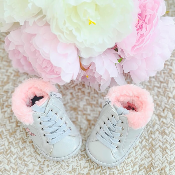 Ghete copii imblanite cu siret si fermoar FD115 Silver [2]