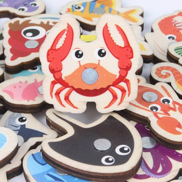 Joc de pescuit din lemn cu undite magnetice Happy Ocean [5]