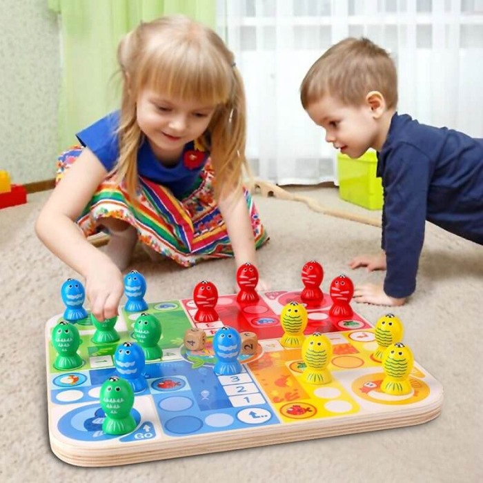 Joc din lemn cu doua fețe: nu te supara frate/pescuieste pestisorii [3]