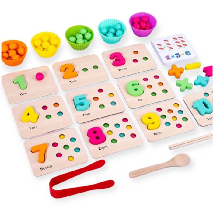 Joc din lemn Montessori Digital Bead Game [2]